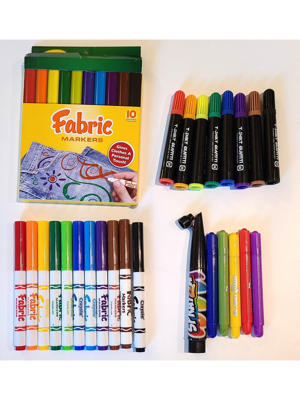 Fabric Marker Lot 24 Crayola Elmers Sprayza Airbrush TShirt Graffiti Art Pen